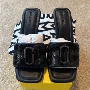 Marc Jacobs The Rhinestone heeled sandal black shoe size 8